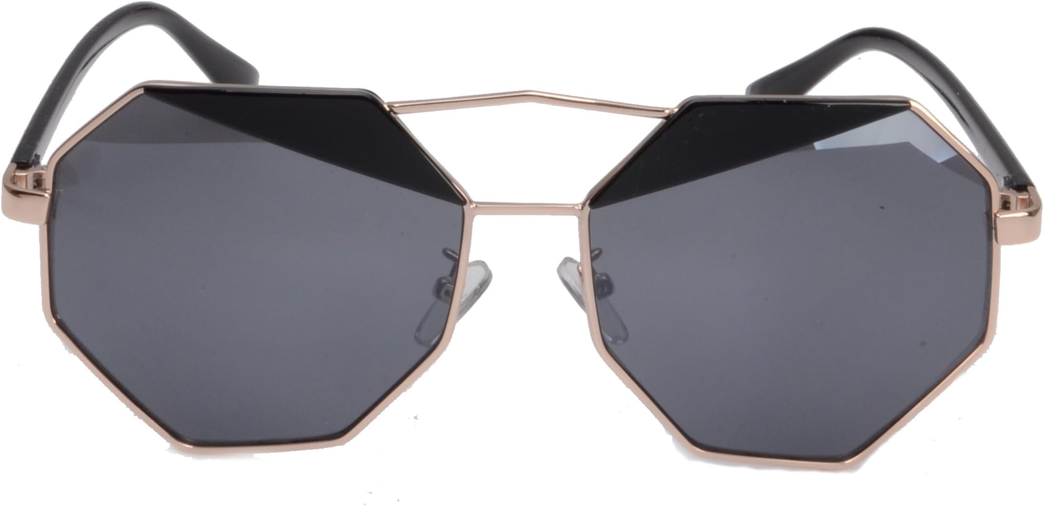 Super Lovers Polygon Round Cute Composite Two Tone Women Sunglasses/Grey