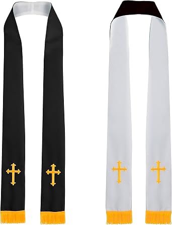 IvyRobes Unisex-adults Reversible Clergy Mass Stole with Cross 90"