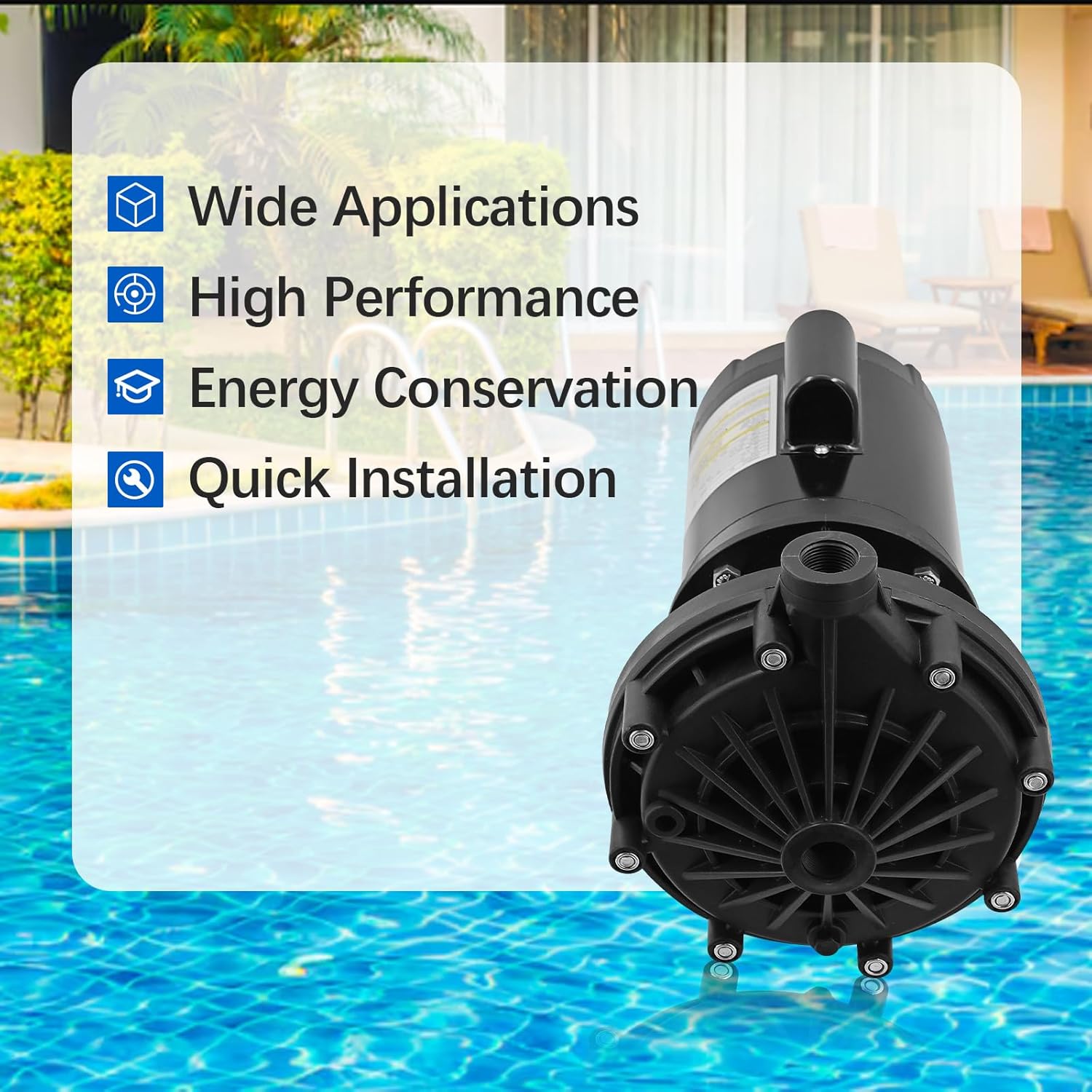 EC-LA01N Booster Pump 3/4 HP Single Speed Compatible with Pentair Pressure Side Pool Pump, Pool Booster Pump with Dual Voltage 115/230V Replace# ECLA01N LA01N