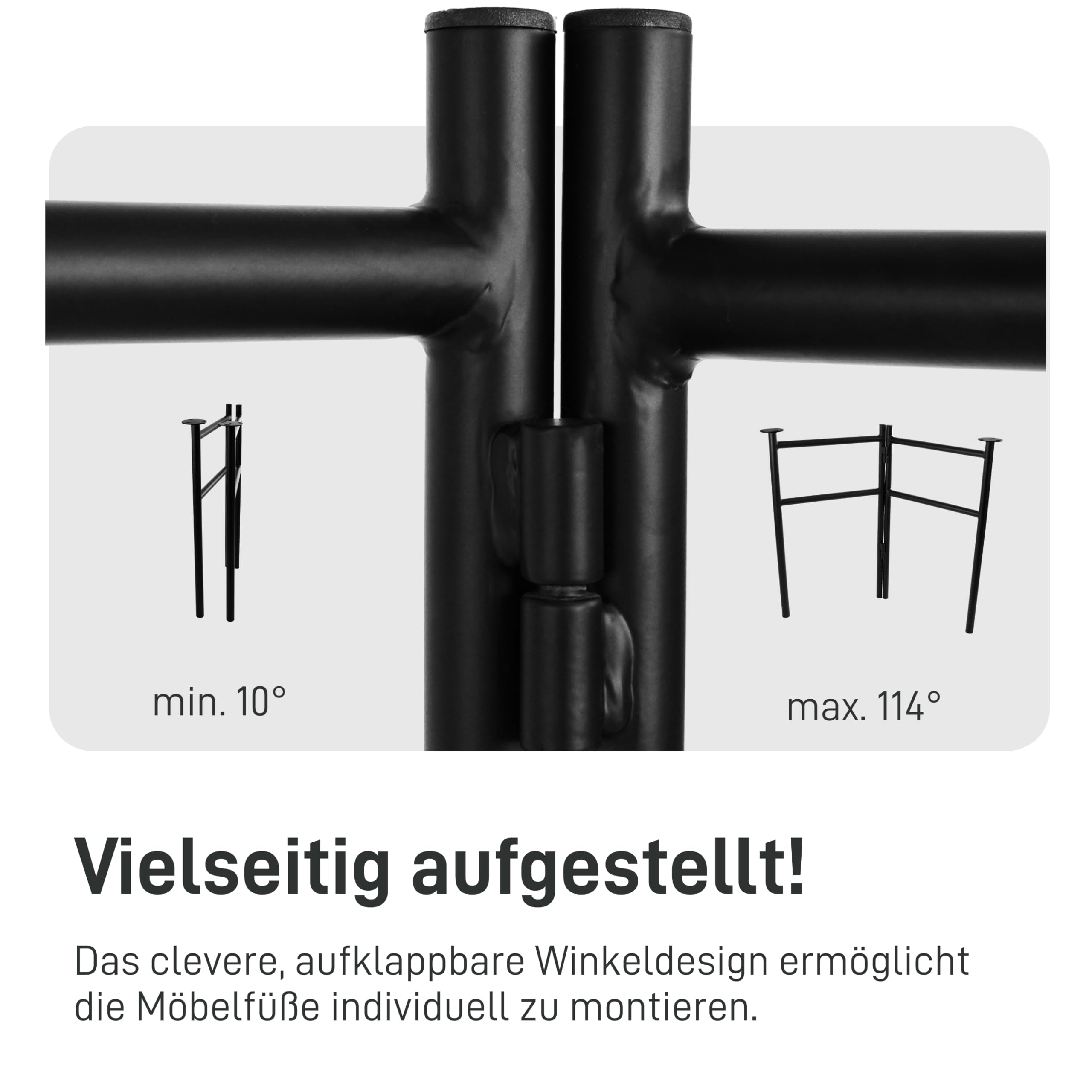 Natural Goods Berlin 2X Tischgestell FOLD - Schwerlast Tischbeine Metall Schwarz - Klappböcke DIY Tischfüße 800 x 720 mm - Schreibtischbeine Tischkufen Stabil - Outdoor Unterstellböcke Wetterfest