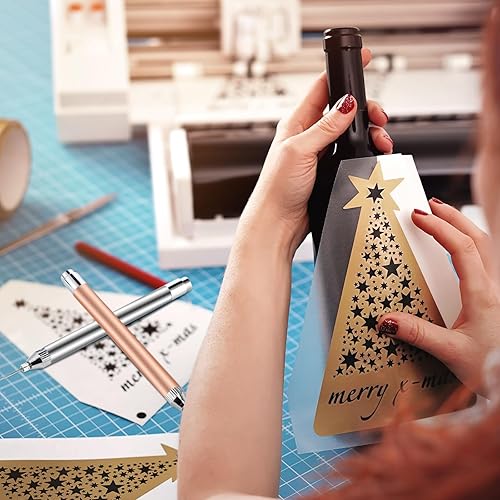 Miniatura 7 de Therwen 2 herramientas de deshierbe LED para deshierbar de vinilo, herramienta de vinilo con gancho de pasador de luz, bolígrafo iluminado para