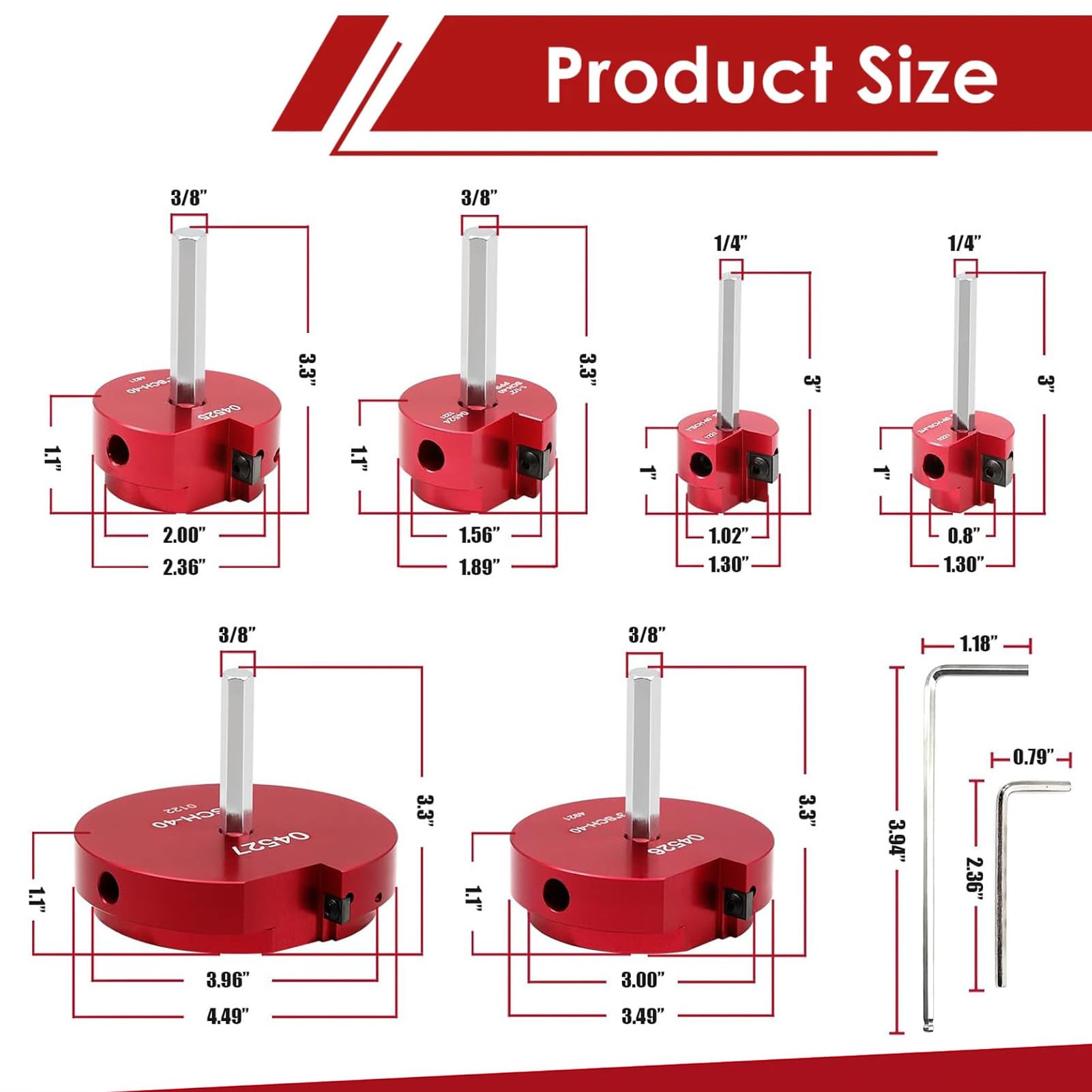 PVC Pipe Reamer Set 6Pcs PVC Pipe Reamer Set Cutter Tool Aluminum Fitting Socket Saver 3/4in 1in 1?1/2in 2in 3in 4in for 1/2in Drill Bit