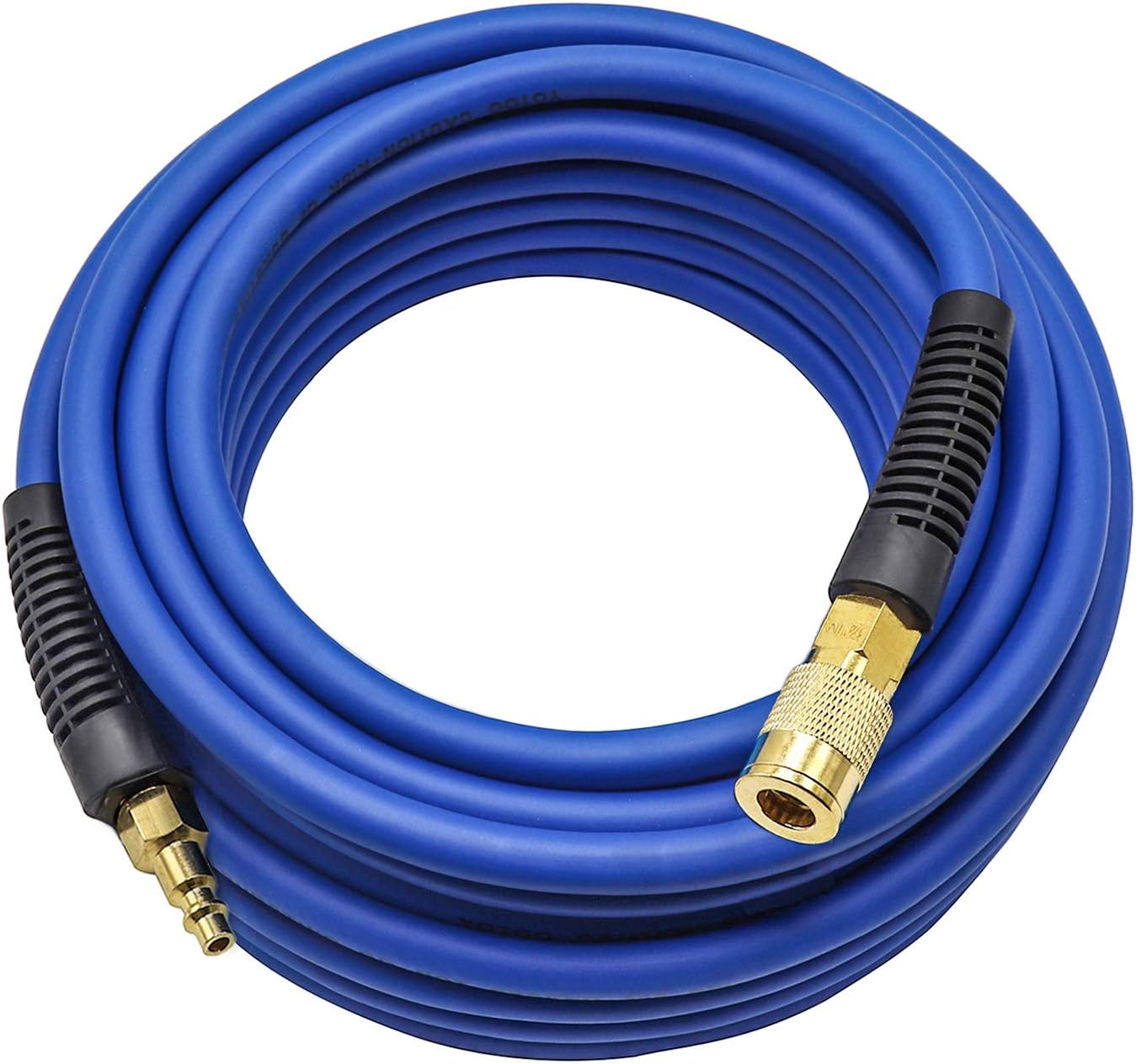 YOTOO Hybrid Air Hose 1/4-Inch by 50-Feet 300 PSI Heavy Duty, Lightweight, Kink Resistant, All-Weather Flexibility with 1/4-Inch Industrial Quick Coupler Fittings, Bend Restrictors, Blue : Tools & Home Improvement