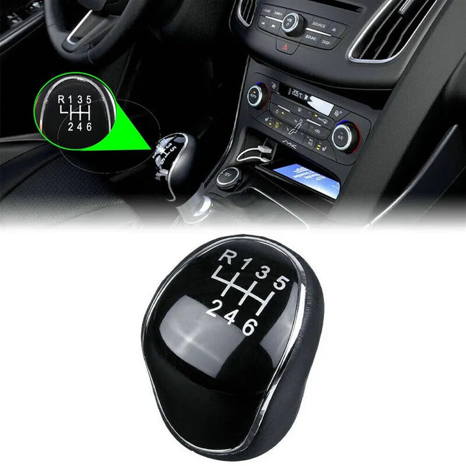 5 Speed Manual Gear Shift Knob Stick Car Gear Shift Knob Replacement Black Plastic For Ford Fiesta Fusion Transit Connect 2002 – Buy At Low Prices In - Foto 2
