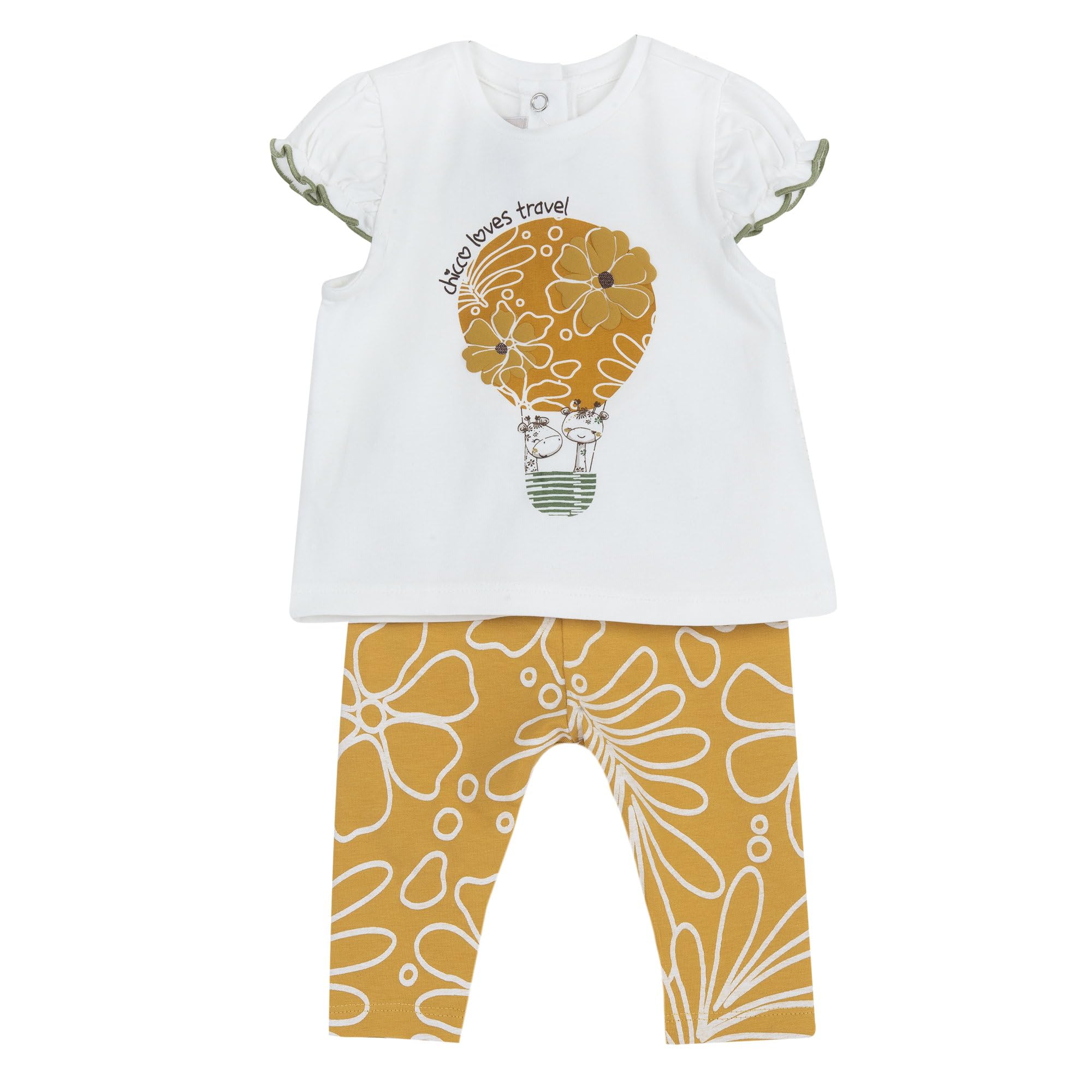 Chicco, Mädchen‑Set mit T‑Shirt und Hose, Kinderbekleidung, Designed in Italy