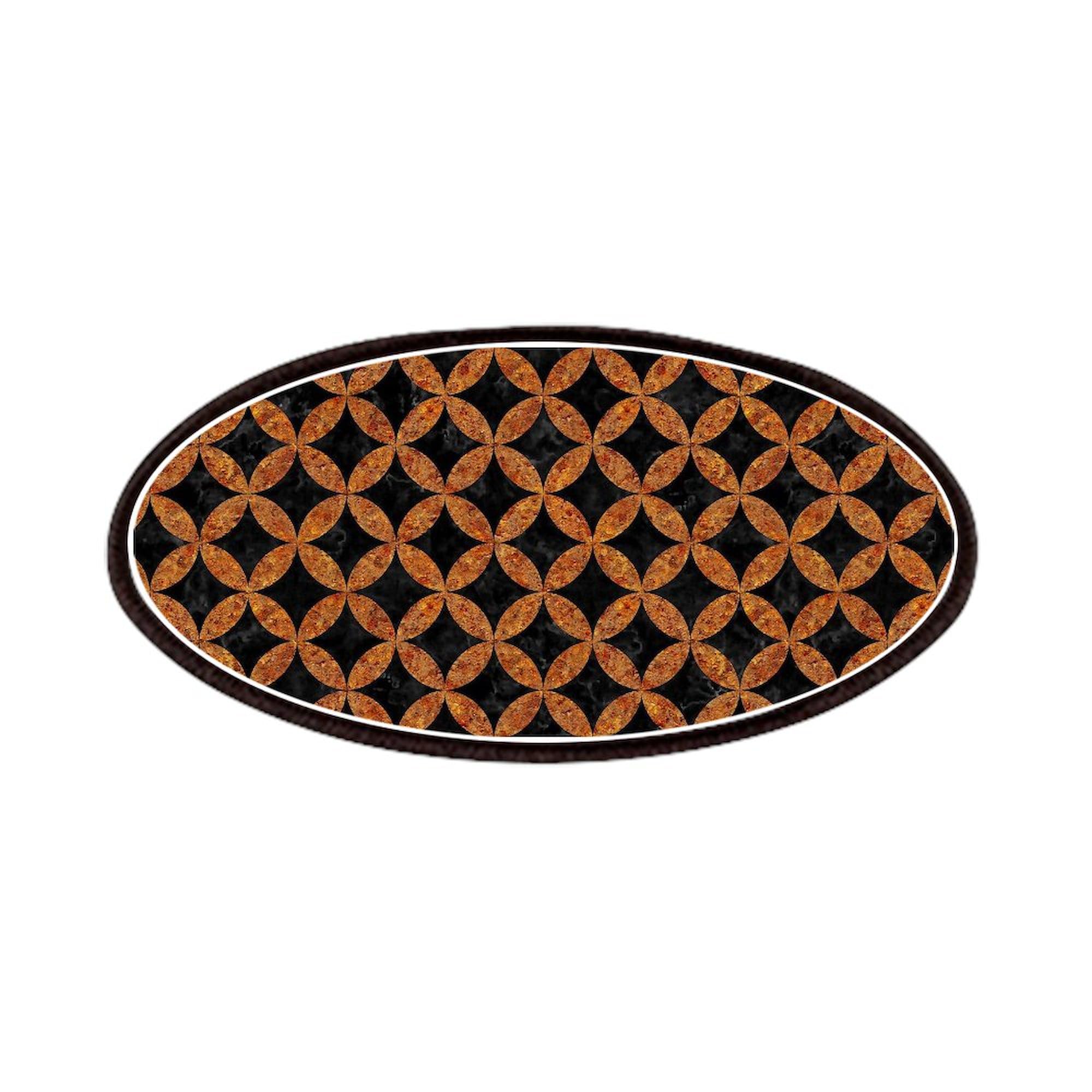 CafePress CIRCLES3 BLACK MARBLE & RUSTED METAL (R) 4