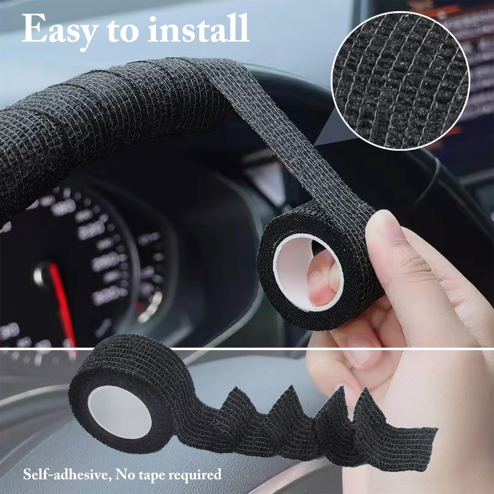 Product Truck Steering Wheel Cover PU Leather Anti Slip Anti Rub Four Season Universal 16 17 18 19inch (Black Blue, 17inch)