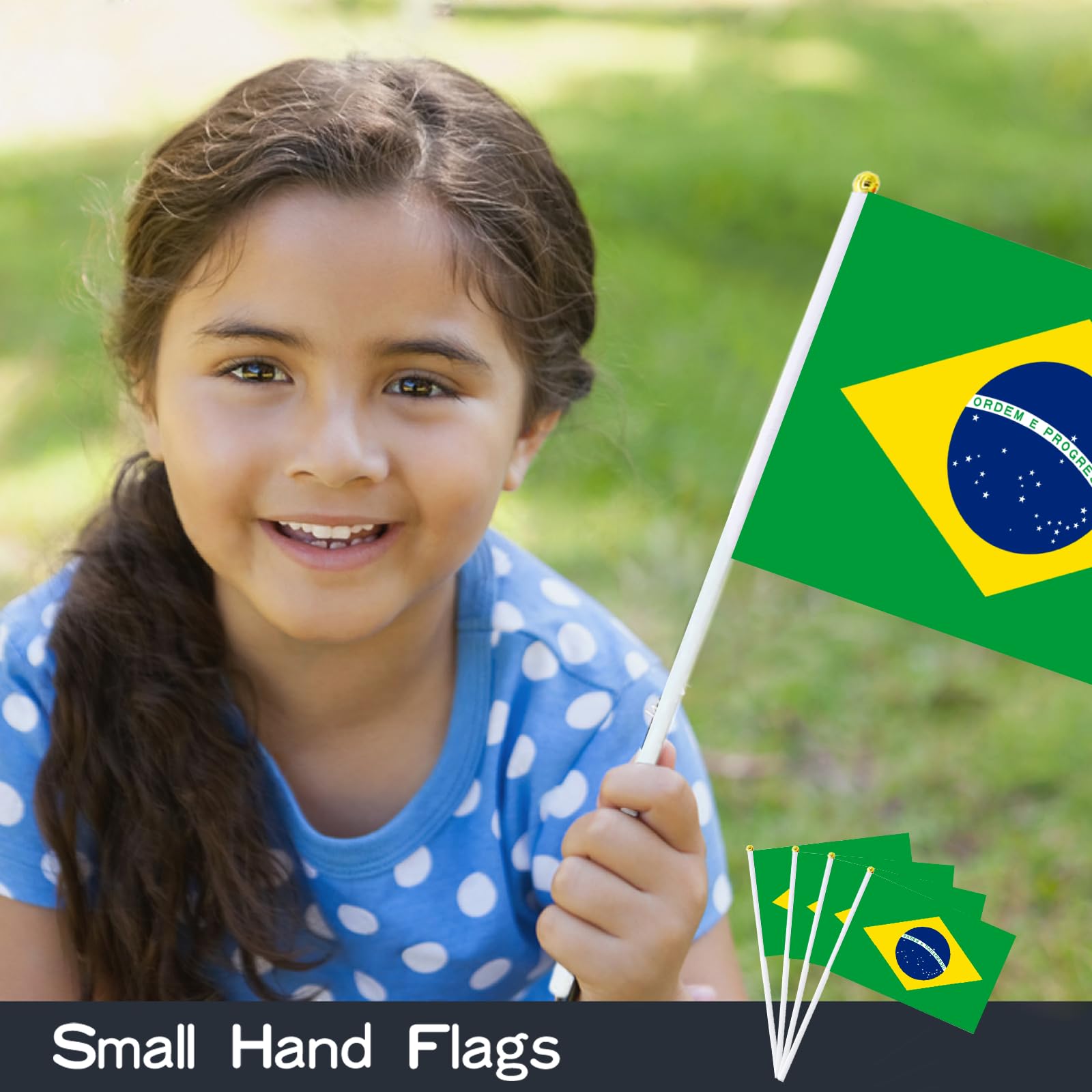 Brasilien-Flaggen-Banner 40 Stück - 1,8 M Lang, 14x21 Cm Pro Flagge, Polyester, Für Feiern & Deko