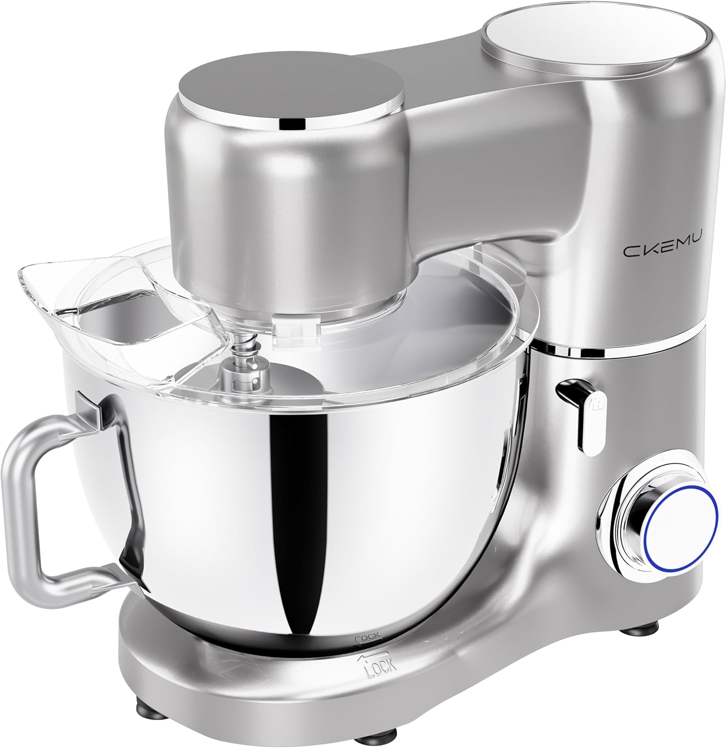 Stand Mixer, 9-Quart Stainless Steel Bowl, 660W Professional Power, Multiple Speed Options, Sturdy Design, Easy to Clean, Lifetime Support, SM-1550(Silver)