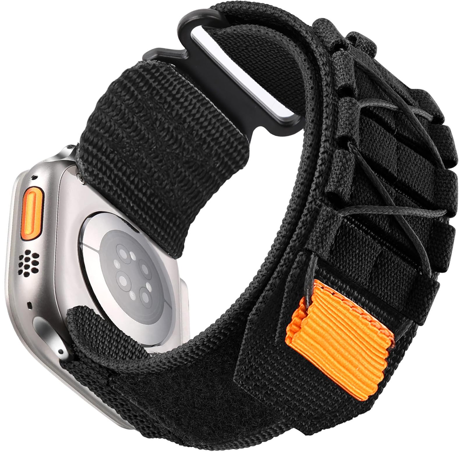 Hstrap Quick Release Compatible with Apple Watch Ultra/Ultra 2 38mm 40mm 41mm 42 mm 44mm 45mm 49mm Rugged Woven Loop Nylon Velcro Sport Watch Band for iWatch Series 9/8/7/6/5/4/3/2/1/SE for Men Women