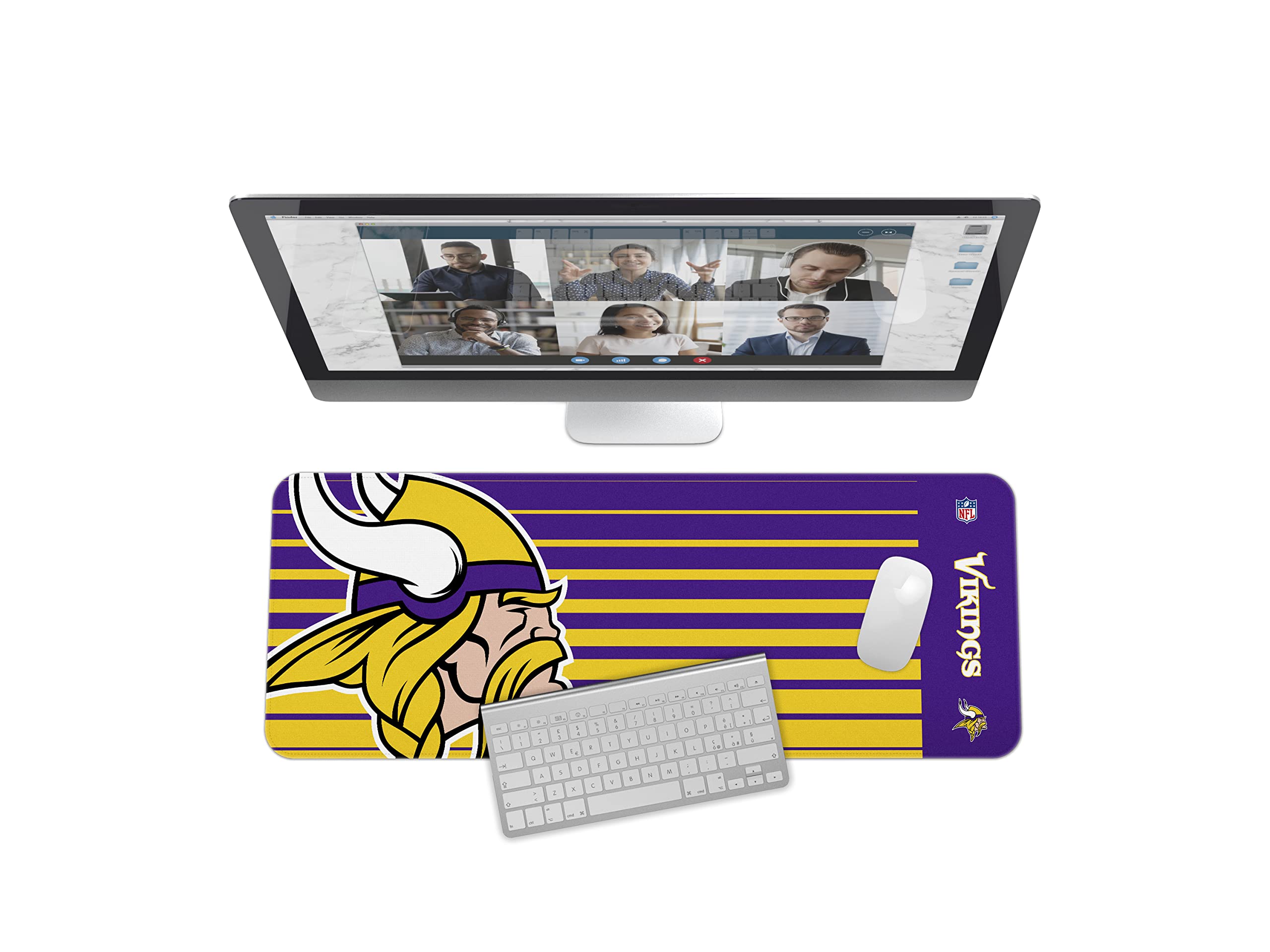 SOAR NFL Unisex Multifunctional Desk Mat for Desktop, (31.5"x12") - Ultra Soft Fabric with Non-Slip Rubber Backer - Water Resistant & Durable Nylon Stitching - Officially Licensed NFL, Desk Pad