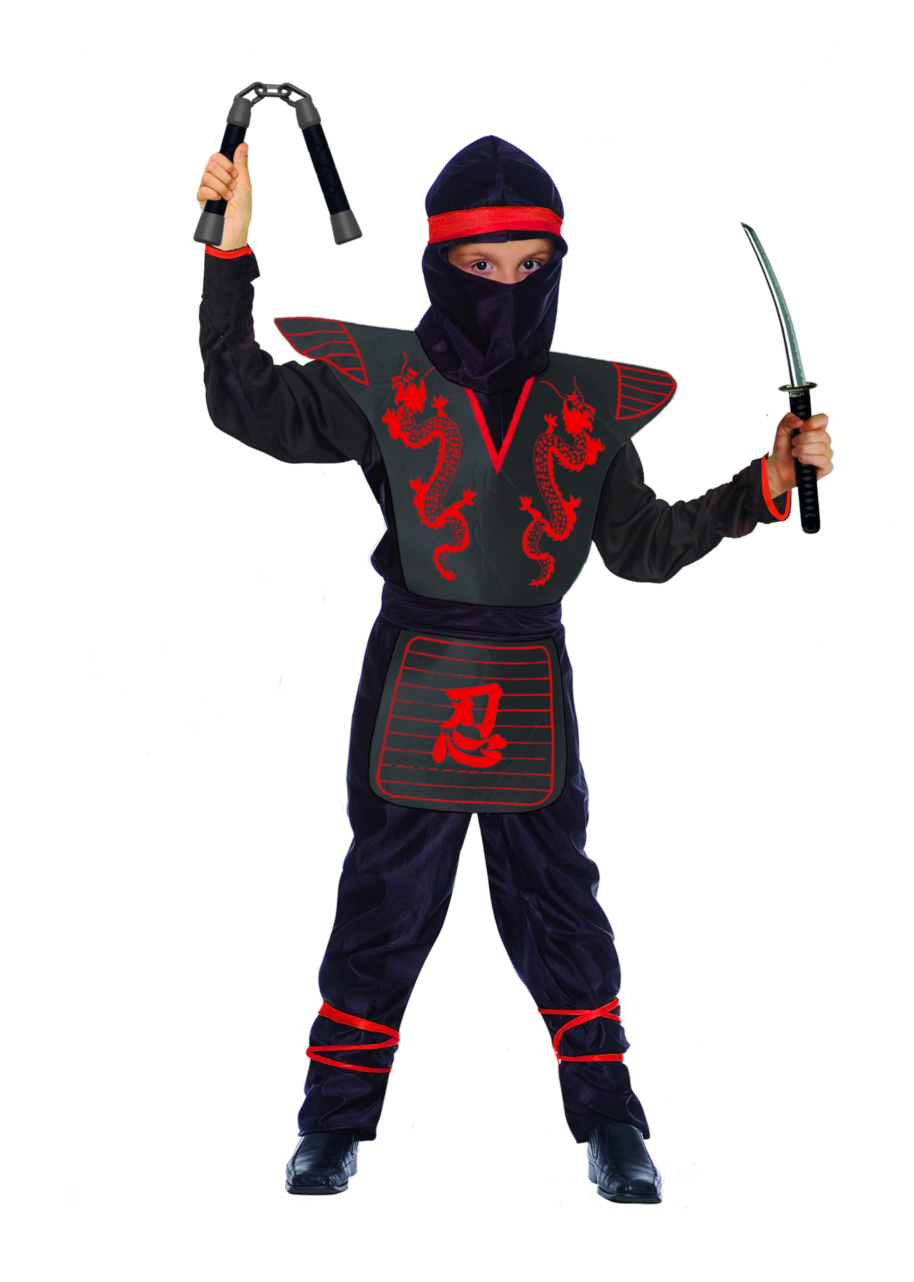 Ciao - Ninja Fighter Costume Child with Fake Weapons Kit