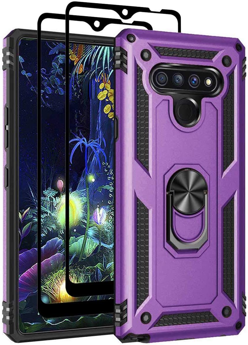 for LG Stylo 6 case, Military Grade Rugged Anti-Scratch Heavy Duty Shockproof 360°Rotating Ring Kickstand Case Cover Fit for Magnetic Car Mount