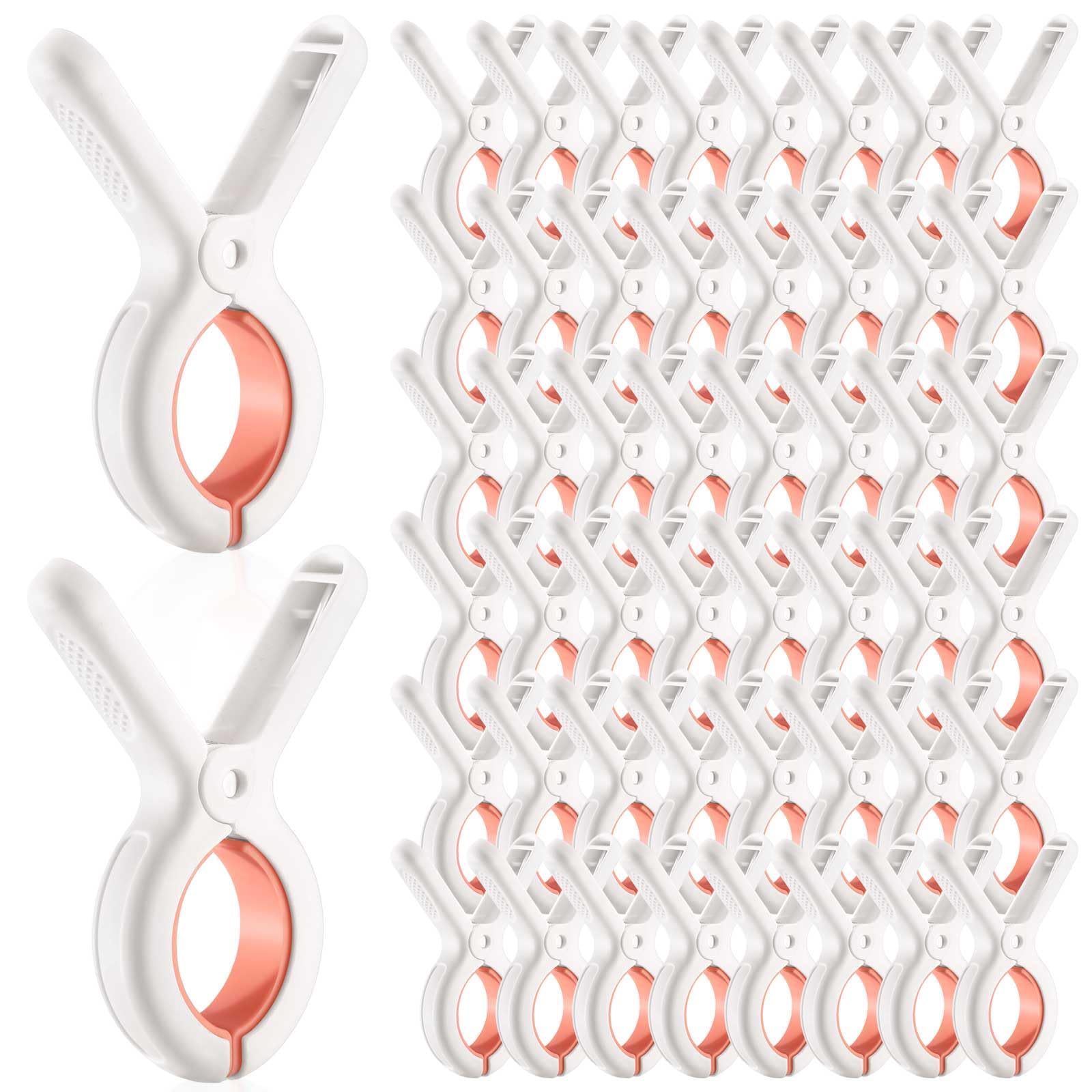 Tanlade Lot de 48 pinces à linge en plastique robuste pour serviette de plage, piscine, chaise de plage, pinces à linge robustes pour sécher le linge sur corde à linge et support de suspension