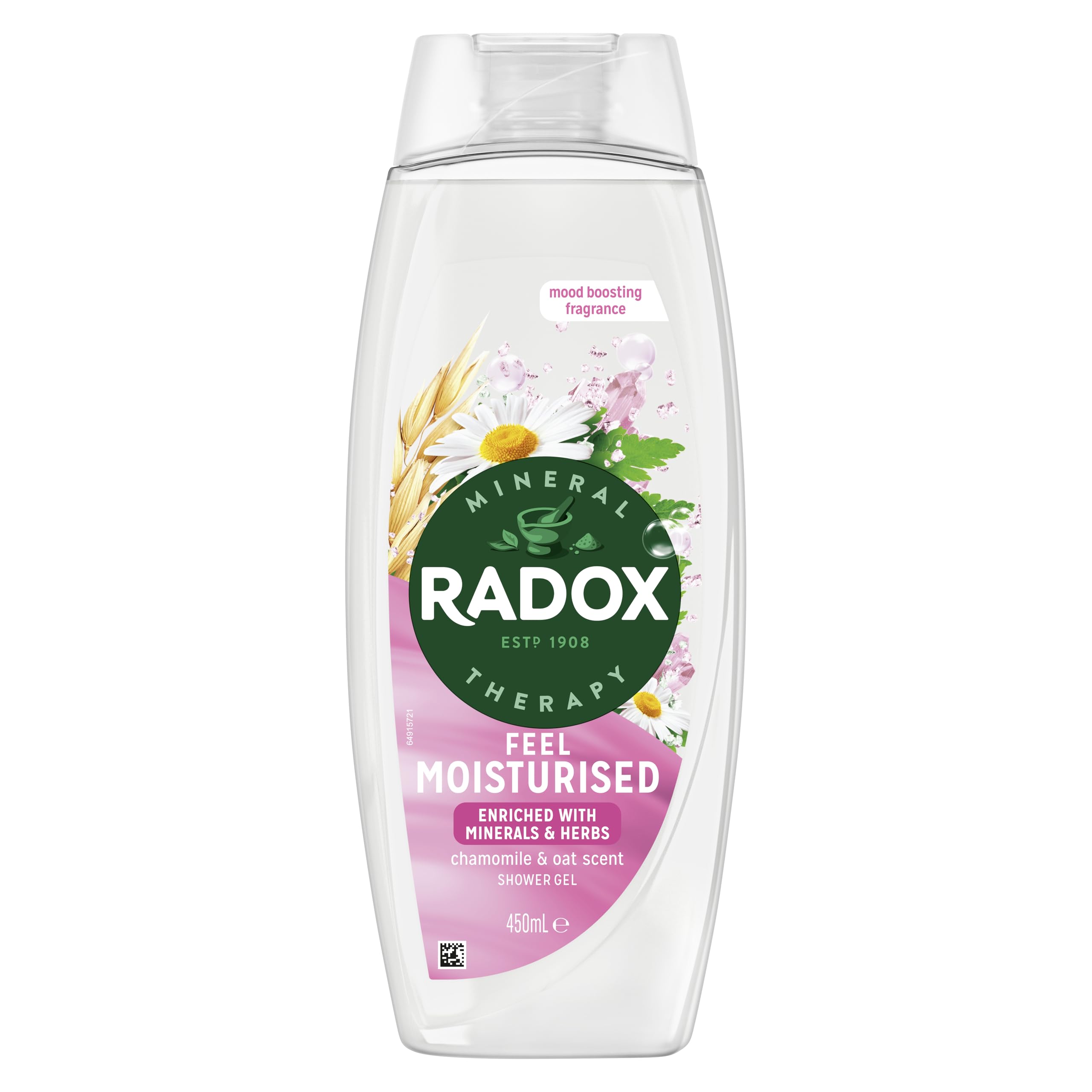 Radox Mineral Therapy Feel Moisturised Shower Gel Body Wash With A Chamomile & Oat Fragrance For A Soothing Experience 450 Ml