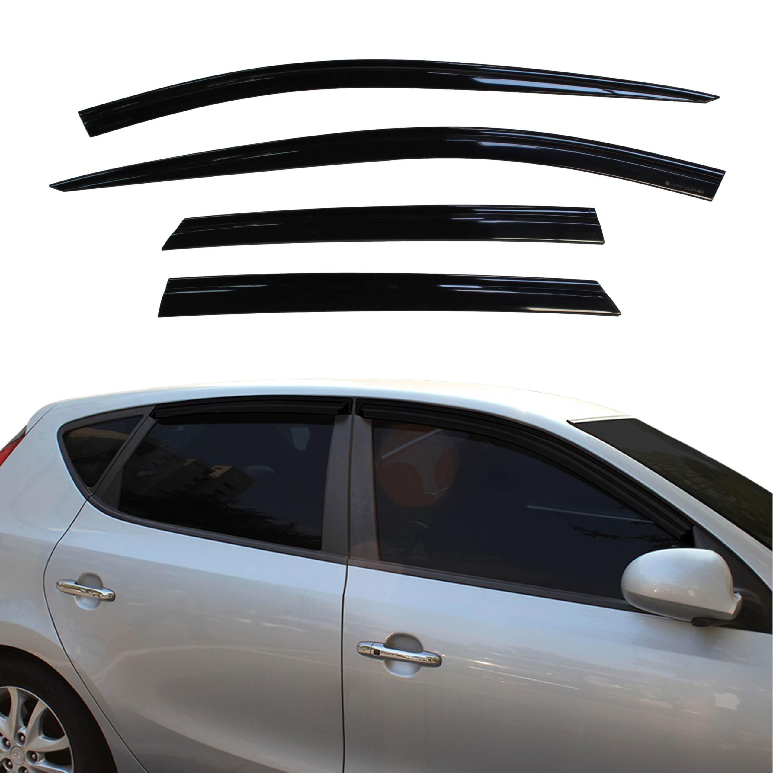 AUTO CLOVER Juego de deflectores de viento para Hyundai i30 2007-2011 (4 piezas)