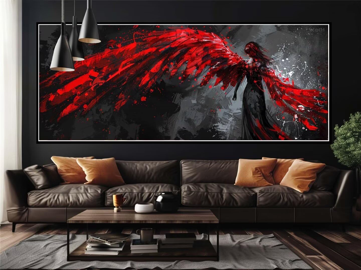 Malen Nach Zahlen Engel Flügel Malen Nach Zahlen Erwachsene, DIY Set Ölgemälde Malen Nach Zahlen XXL, Acrylfarben Painting by Numbers Bastelset, Geschenk Wanddekoration, 60x150cm (Ohne Rahmen)-YH219