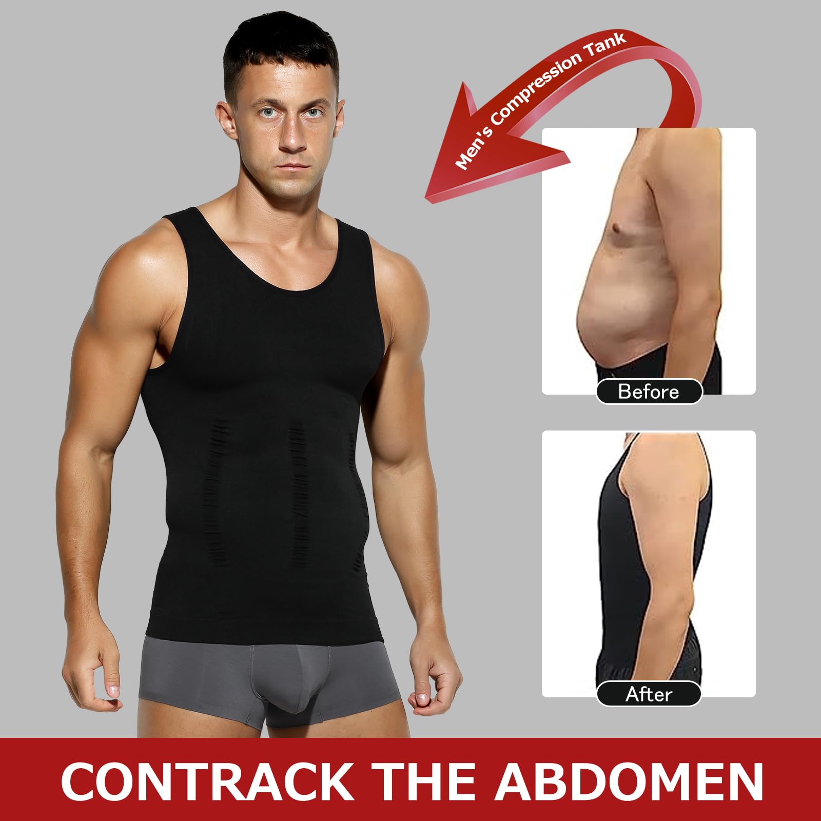 Casey Kevin Camisa de Compresión Slim para Hombres