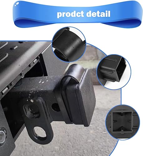 Miniatura 3 de 2 fundas de remolque para automóvil, gancho receptor de 2 x 2 pulgadas, enchufe cuadrado, ABS, a prueba de polvo e impermeable con gancho, cubierta