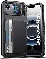 Vista 53 de ATATOO Funda tipo cartera para iPhone 16 con tarjetero (almacena 3-5 tarjetas) [bloqueo RFID] y funda deslizante para cámara, protección de grado