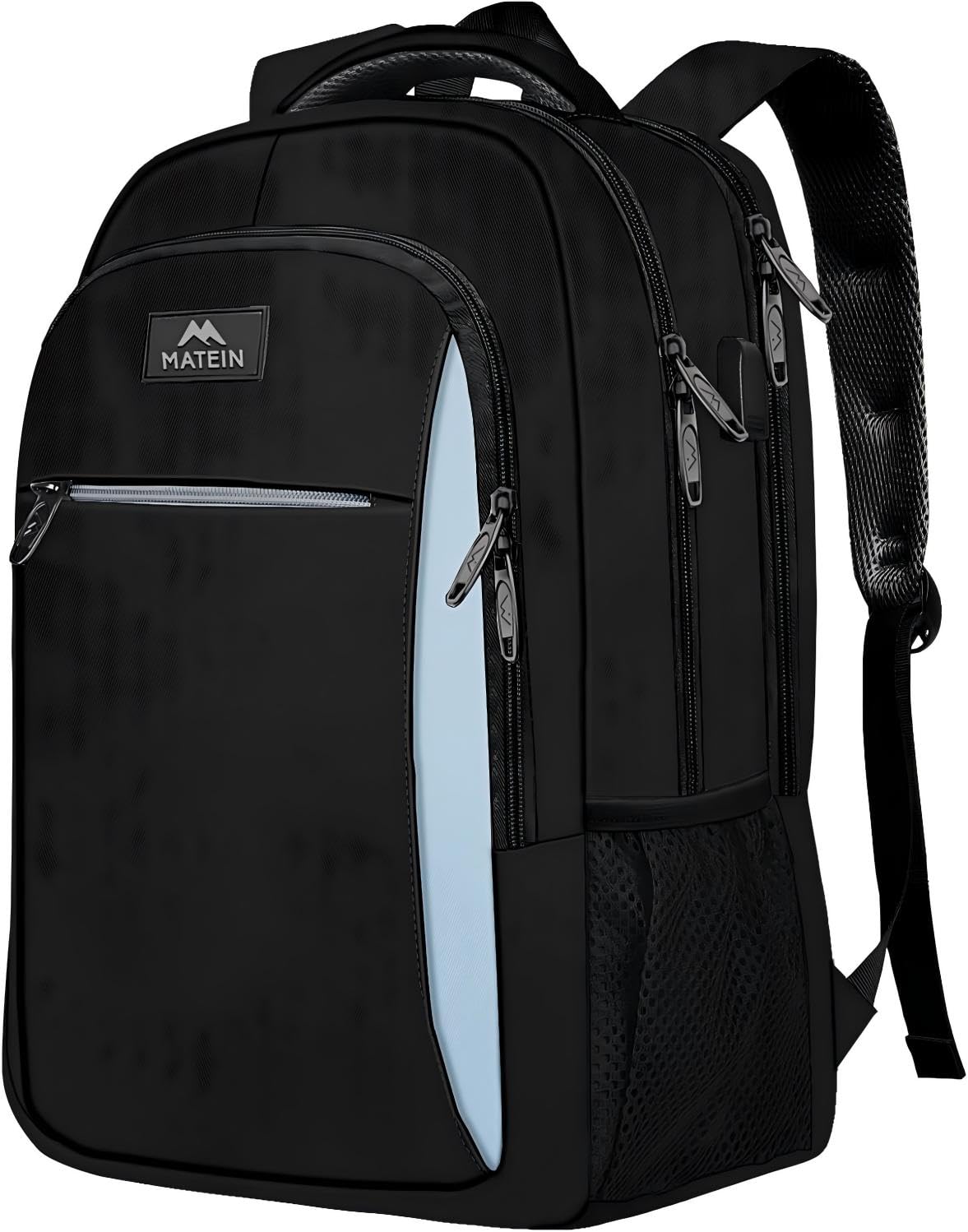 MATEIN Travel Laptop Backpack, Work Bag Lightweight Laptop Bag with USB Charging Port, Anti Theft Business Backpack, Water Resistant School Rucksack Gift for Men and Women, Fits 15.6 Inch, Grey — view 22