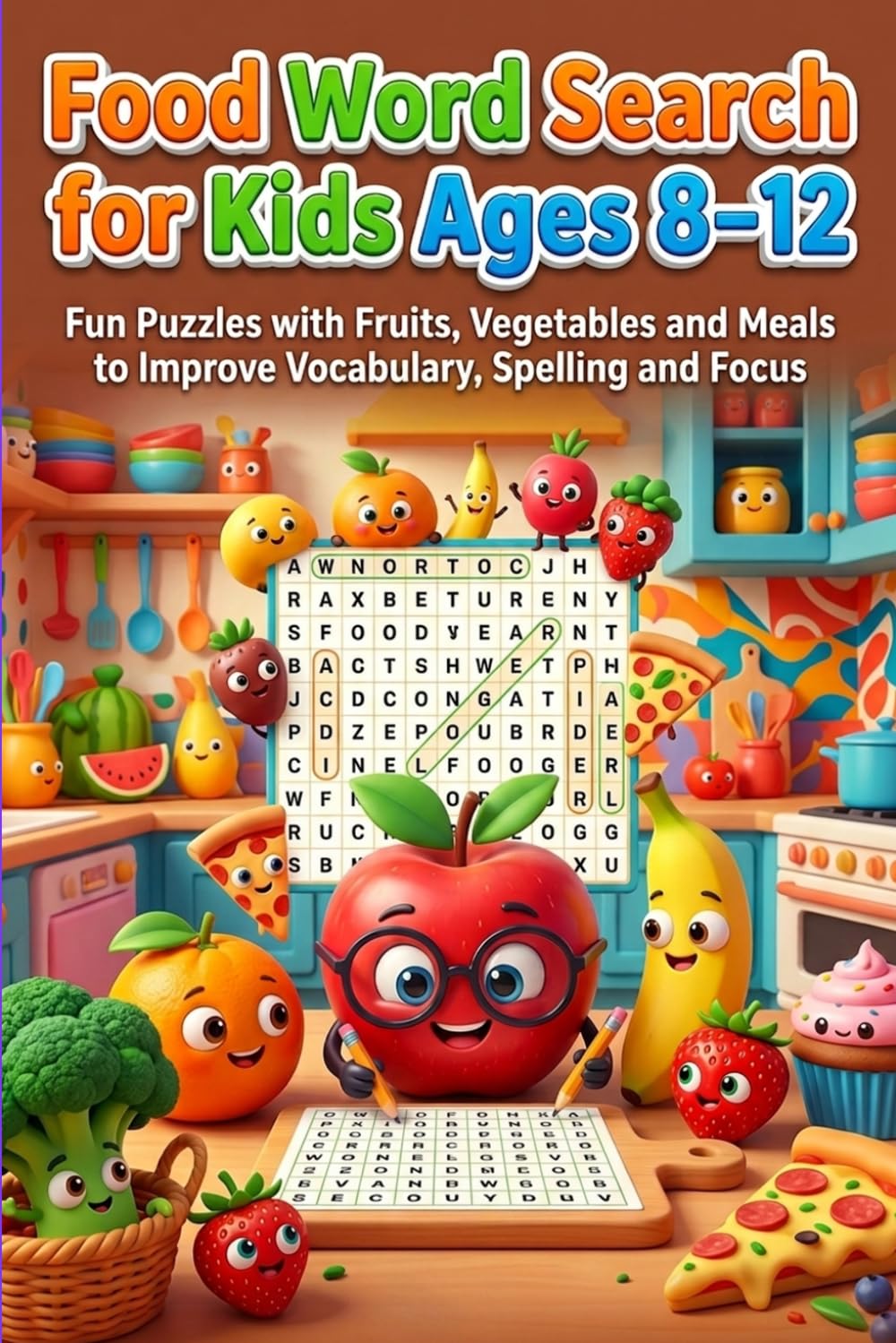 Food Word Search for Kids Ages 8–12: Fun Puzzles with Fruits, Vegetables & Snacks to Improve Vocabulary and Spelling (SMART WORD SEARCH FOR KIDS)
