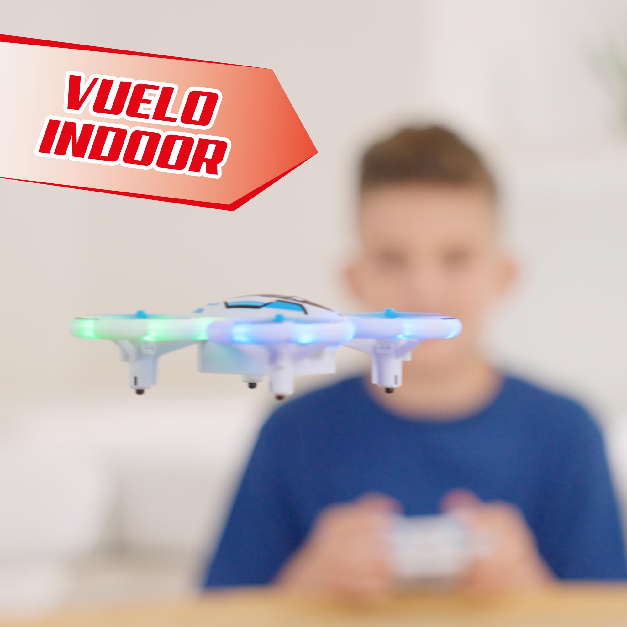 Bizak Neon dron akrobacyjny z niebieskimi i zielonymi światłami LED, stabilny lot + akrobatyka 360°, +8 lat, (62004827)