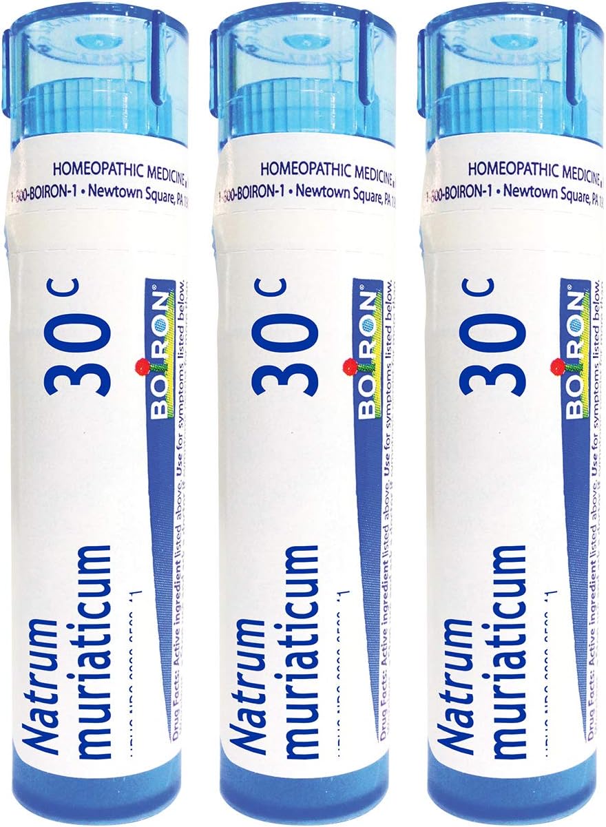 Boiron Natrum Muriaticum 30c Homeopathic Medicine for Runny Nose - Pack of 3 (240 Pellets)