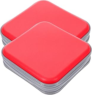 LIFKOME 2 Pçs Bolsa De Embreagem CD Suporte De Dvd Para Carro Os Carros Bolsa De Armazenamento De Carro CD 40 Capacidade Caso Montagens De Carro Dvds Carteira Suporte CD Bolsa Pequena