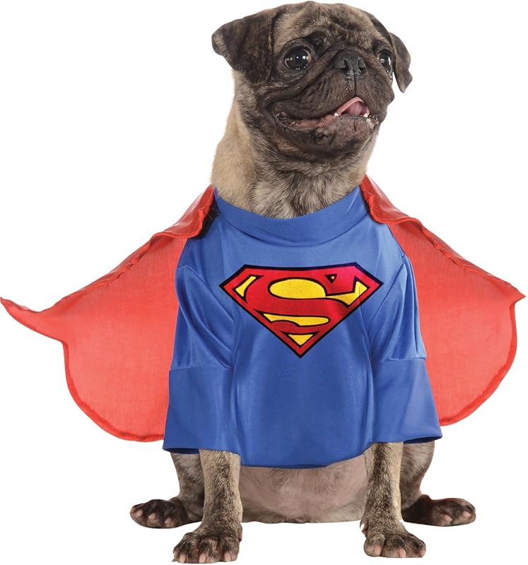 Fantasia para Cães e Gatos Superman DC Comics Rubies com Capa Removível, Tamanho Pequeno