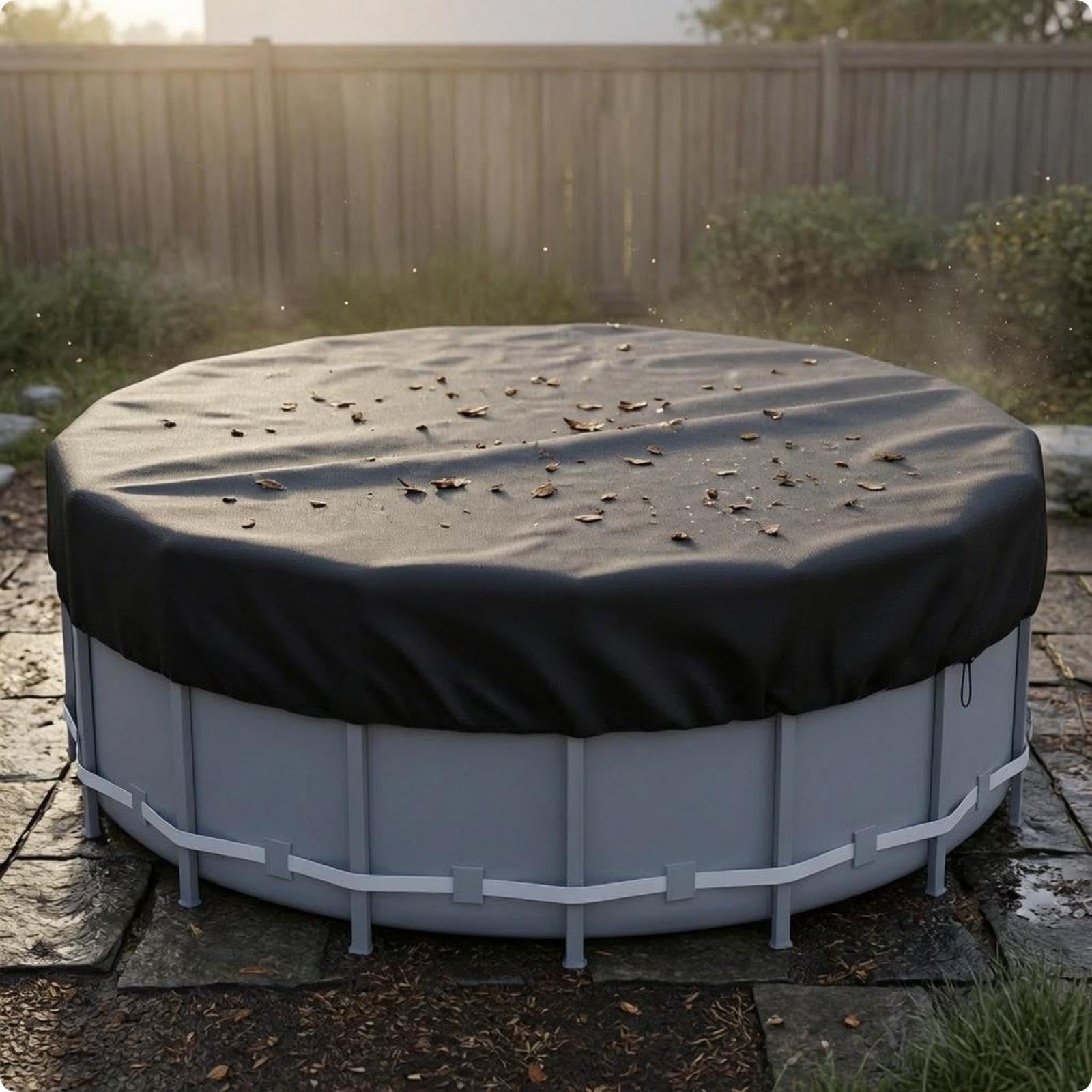 Above-Ground Water Basin Cover Silver-Coated Round Water Basin Cover Waterproof 8FT-image-6