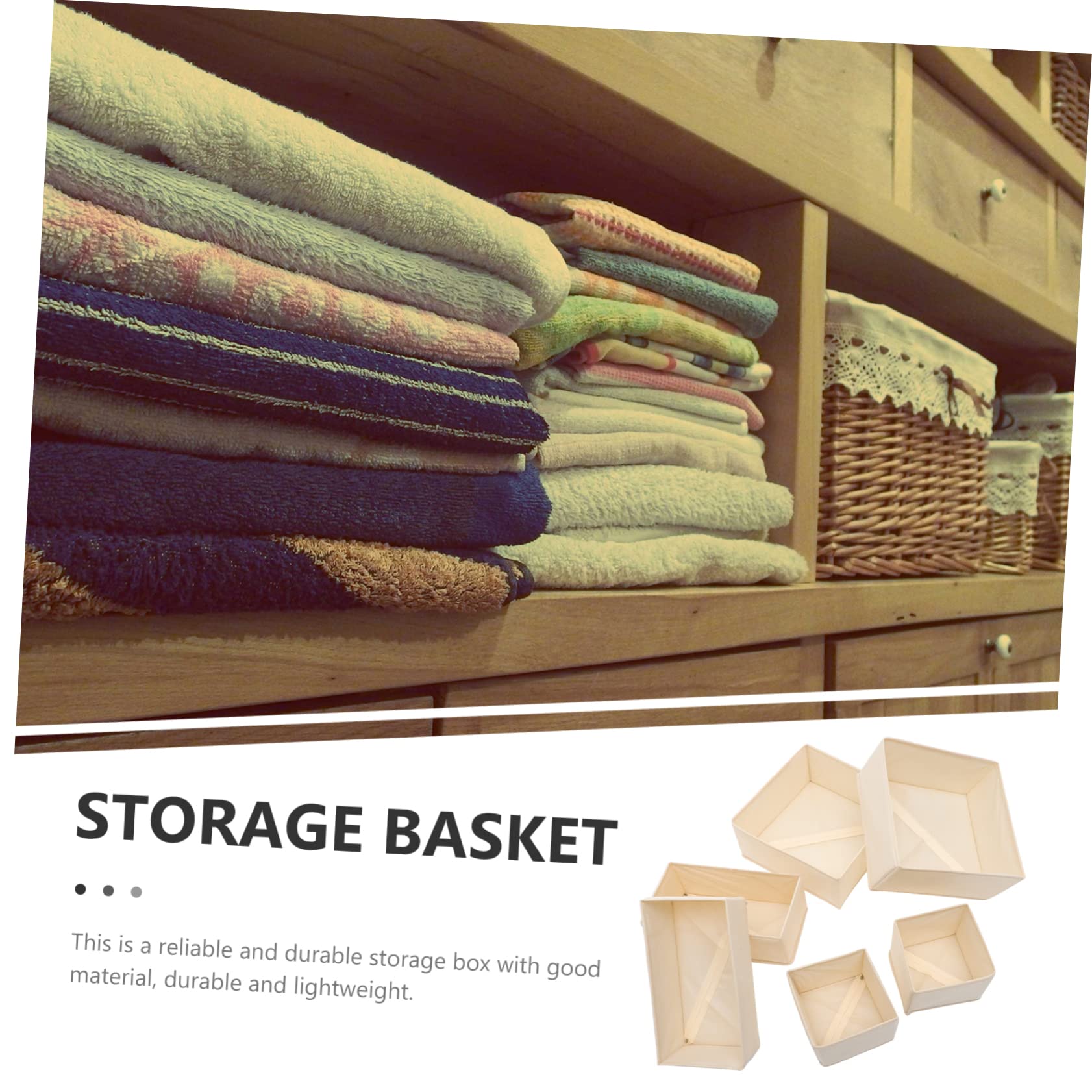 6 Stück Unterwäschebox in Beige mit Pp Platte und Reißverschluss