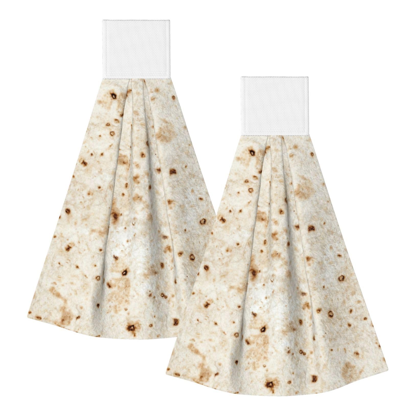 DOPKLNA Burrito, 2 Pcs Hanging Coral Fiber Hand Towels for Bathroom, Absorbent Kitchen Towels