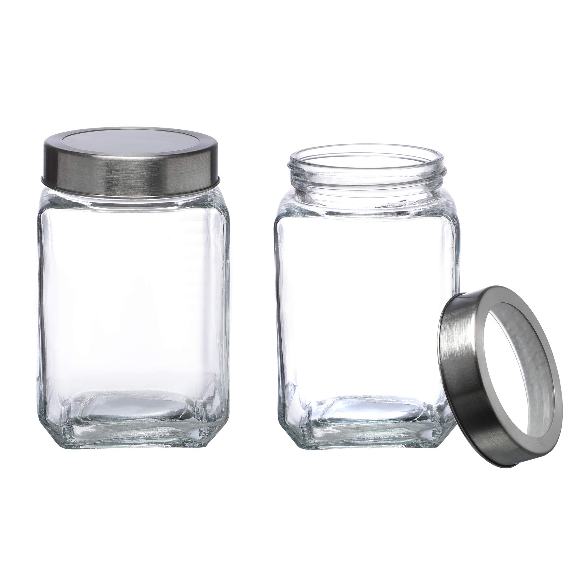 Transparent Glass Jars - Set of 2 - Cutting Edge Essentials -8 Transparent Glass Jars - Set of 2 - Cutting Edge Essentials -8