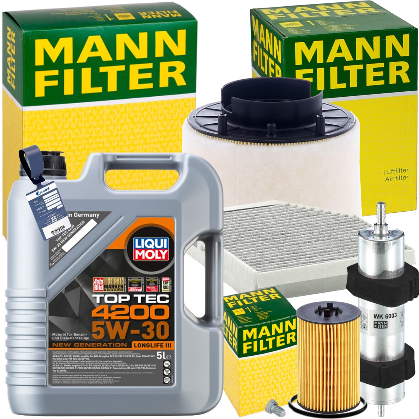 Inspektionspaket + 5W30 Öl Für Audi 2.0 TDI - Komplettset Für A4 B8, A5, Q5