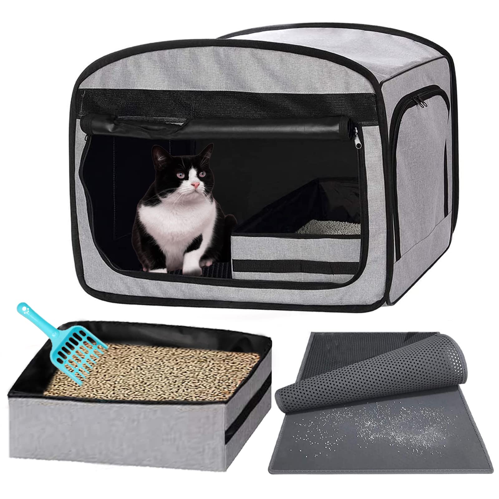 Cabinet Furniture for Cat,Cat Cage，Condo with Portable Litter Boxes, Collapsible Kennel, Litter Box enclosures