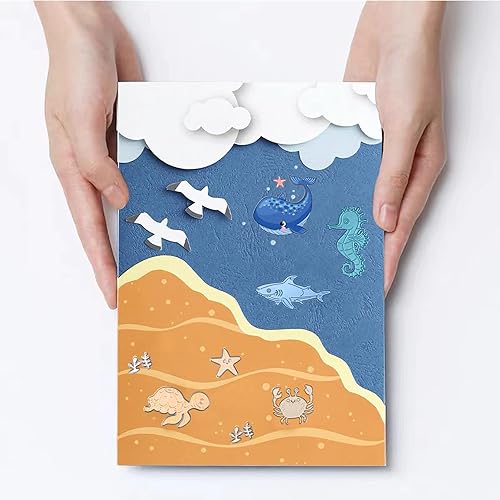 Miniatura 6 de Xijuer 15 piezas de troqueles de metal de animales del océano, plantillas troqueladas para manualidades, plantillas de molde de relieve, plantillas