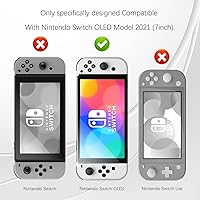 Vista 2 de FYY Paquete de 3 protectores de pantalla compatibles con Nintendo Switch OLED modelo 2021, protector de pantalla OLED de Nintendo Switch de vidrio
