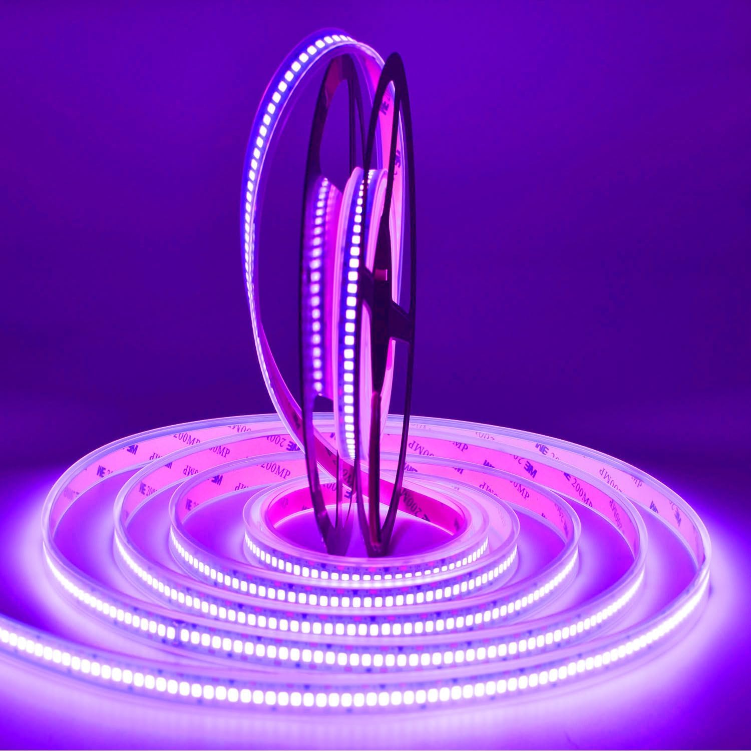 LED Strip Lights, DC12V 5m/16.4ft Dimmable 2835 LED Lights Strip, Super Bright 1200 LEDs 24000LM LED Ribbon Strip Lights Tube Waterproof IP67, 2 Times Brightness Than SMD 5050 (Purple)