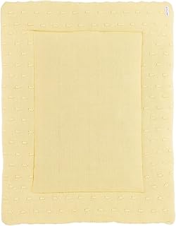 Meyco Knots laufgittereinlage Alfombrilla para Parque Infantil, Superior, Parte Inferior: 80% algodón, 20%, Forro: 100% poliéster, Amarillo Suave, 77x97cm