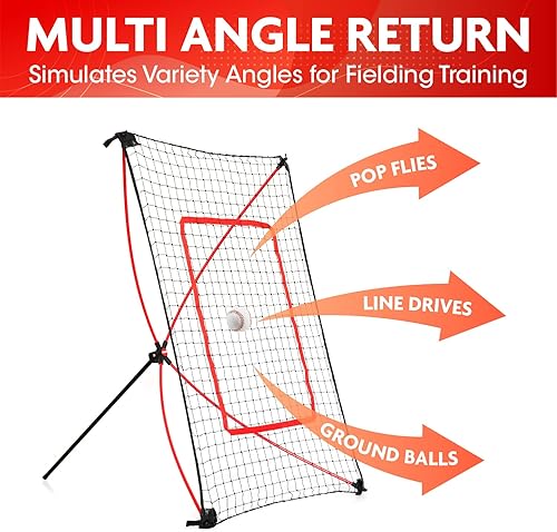 Miniatura 2 de NETPLAYZ Red de entrenamiento para niños de béisbol - Pitch Back, práctica de campo, rebote, ejercicio de retorno de lanzamiento  Regalos deportivos