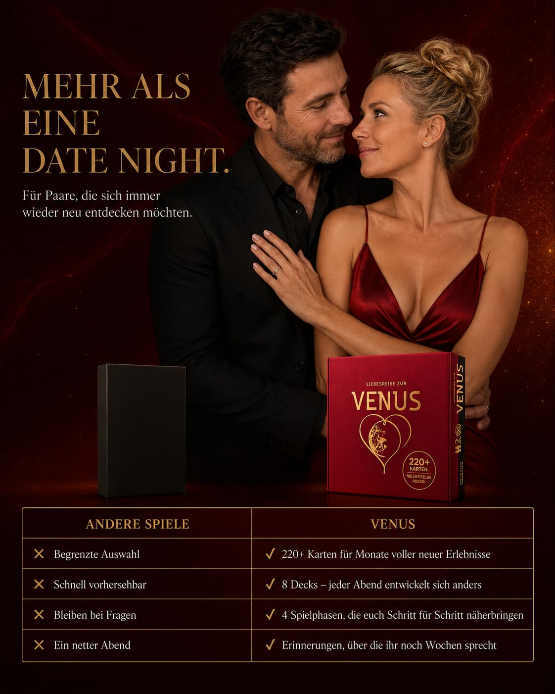 Mehr Nähe, Sex & Leidenschaft: Das Premium Brettspiel für Paare mit 4 Sextoys & 220+ Karten | LIEBESREISE ZUR Venus® Sexspiel | Paargeschenk für Date Night, Jahrestag & Hochzeitstag | Liebesspiel