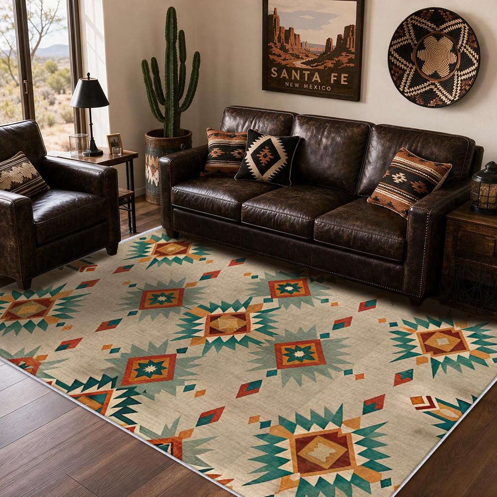 Tapis Azteque Salon Chambre Interieur Carré 200x200 cm