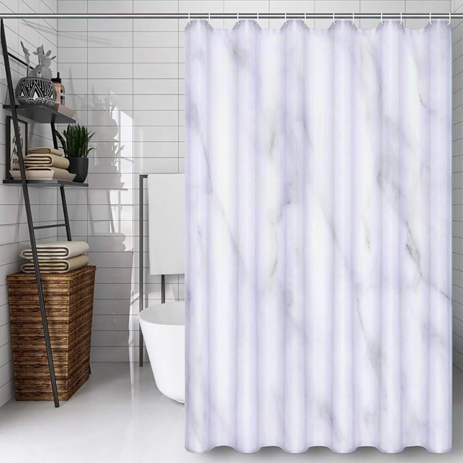 Rideau de douche tissu lavable gris 100x140 fini les sols mouillés