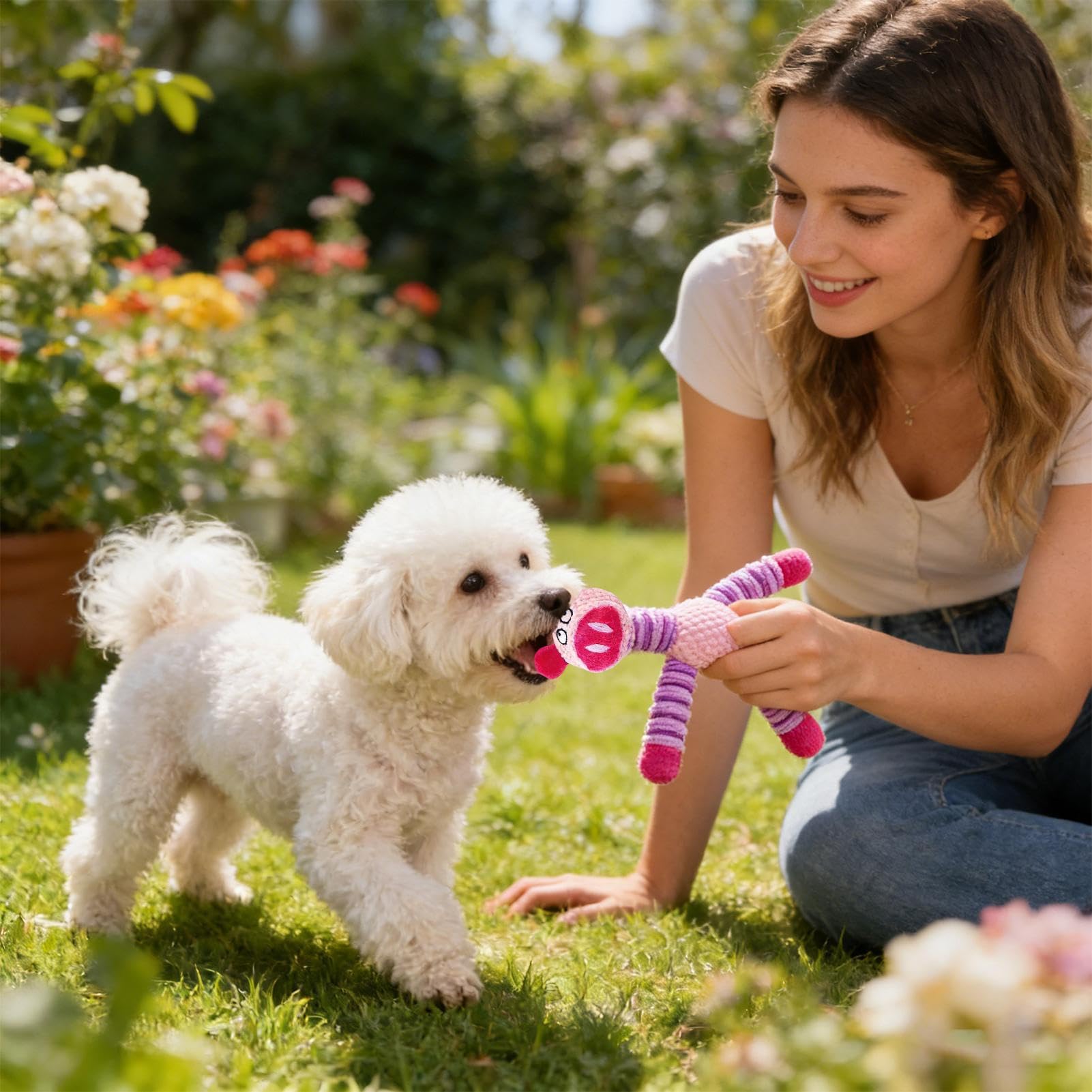 Juguete Mordedor para Perros Suministros de Peluche para Mascotas | Juguete para Limpieza Canina Para Razas Medianas y Grandes En Interiores y Exteriores
