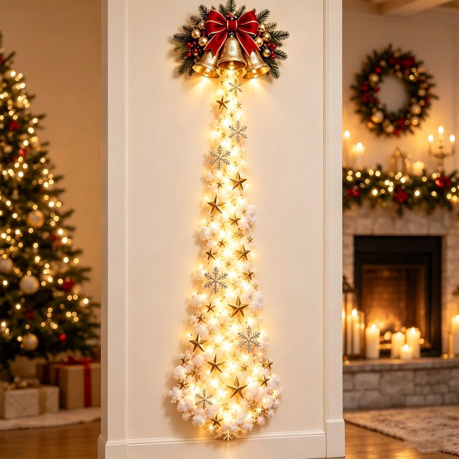Christmas Magic Trail Wall Light, LED Cascading Christmas Wall Decor