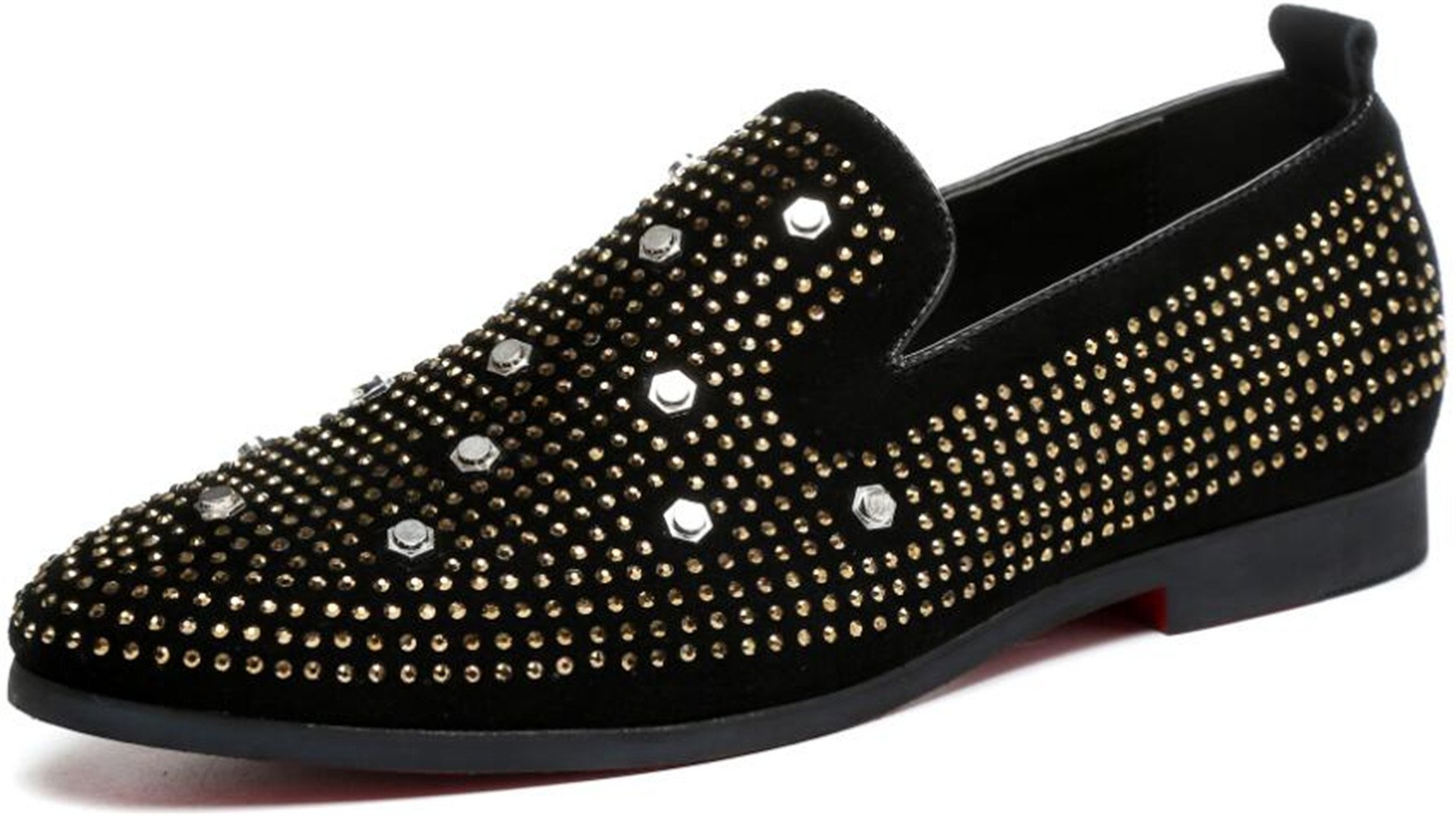 Men Vintage Black Slip-on Shoes Textured Formal Dress Loafer Shoes