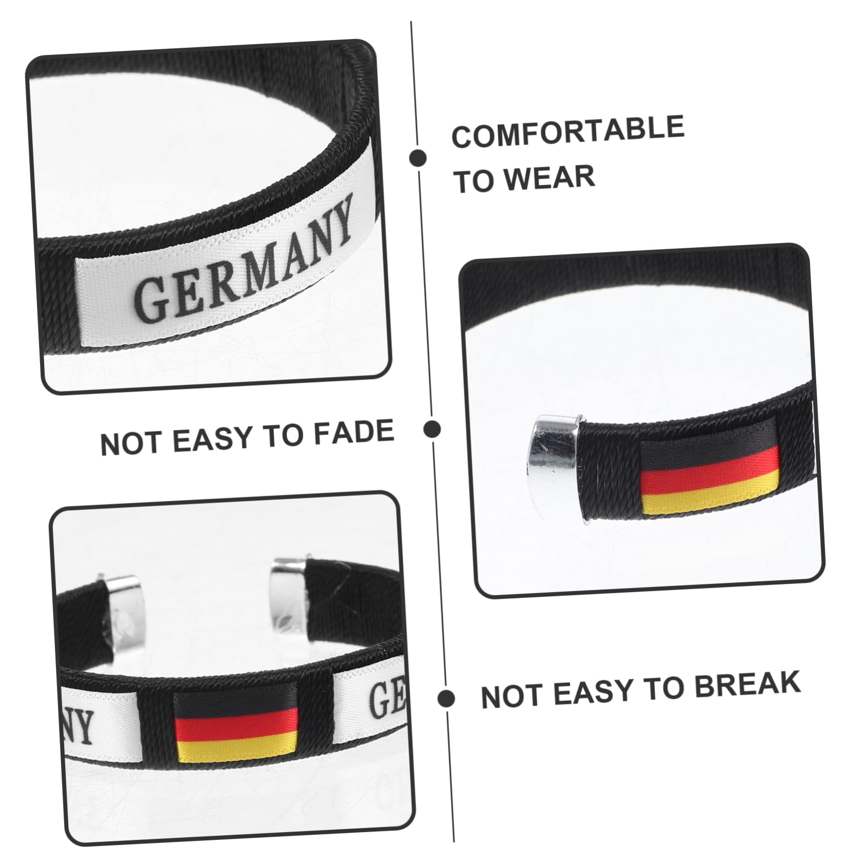 GRIRIW Soccer Match Themed Flag Design Webbing Bracelet Durable Football Game Cheering Accessory for Fans present for Sports Parties and Daily Wear