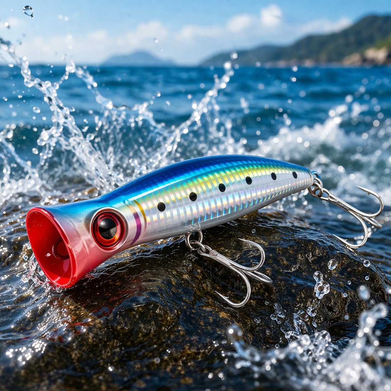 Saltwater Fishing Lure Popper 13cm 43g – Topwater Hard Bait with