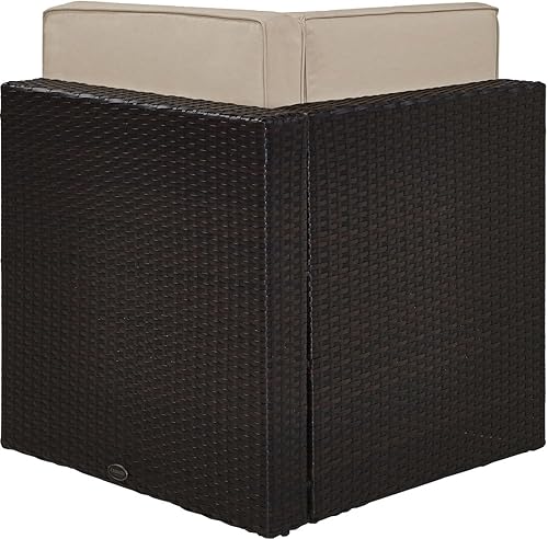 Miniatura 3 de Crosley Furniture Palm Harbor - Silla modular esquinera para exteriores, sillas de mimbre para patio, porche, terraza, patio trasero, color marrón
